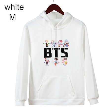 BTS Hoodies Hösttröjor VIT M white M