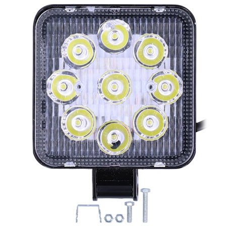 9LED'er 27W Firkantet IP67 Aluminiumslegering PC Bil Motorcykel OffRoad Universal Spotlight