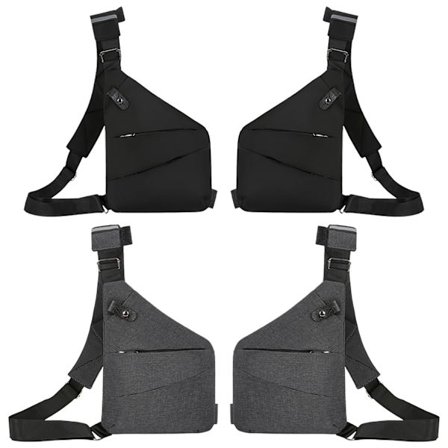 Lille Sling Taske Pung Tyverisikret Skuldertaske Mænd Kvinder Crossbody Taske Sort - Perfet