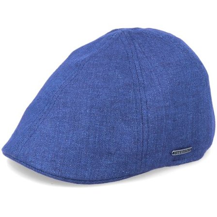 Stetson - Blå flatcap Keps - Texas Linen 2 Blue Flat Cap @ Hatstore