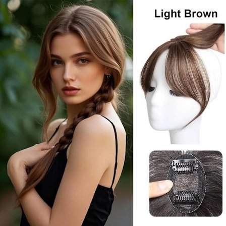 Bangs Hårklemme i Pandehår med Tindinger Hårstykker til Kvinder