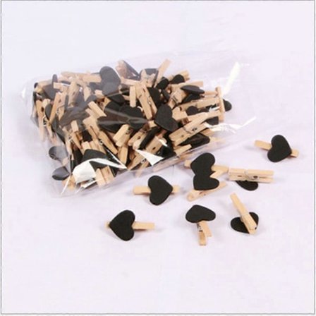 D Hjärta Kärlek Trä Kläder Foto Papper Klädnypa Mini Vykort Clips