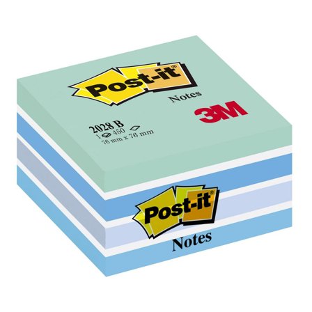 POST-IT Notislappar, kub, 76 x 76 mm, blå, 450 blad, 2028-B - Lyreco - Kontorsmaterial - Notes och Post-It - Notes - Kuber