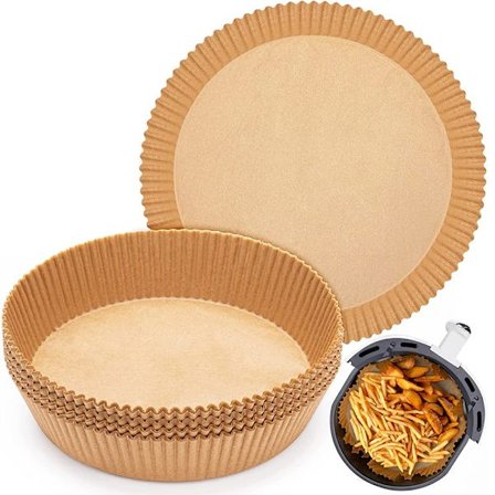 Rundt bagepapir til Airfryer 20 cm - 100 pakker - Medium