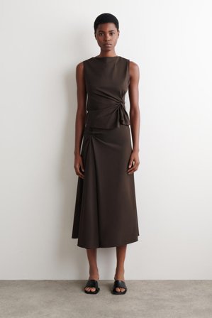 COS Women's Top Con Detalle De Nudo in Marrón