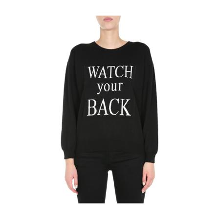 Boutique Moschino Crew Neck Sweater Sort, Dame