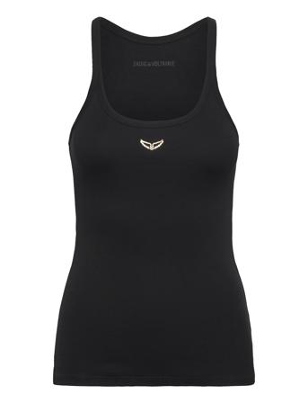 Alba Hj Wings Bijoux Tops T-shirts & Tops Sleeveless Black Zadig & Voltaire