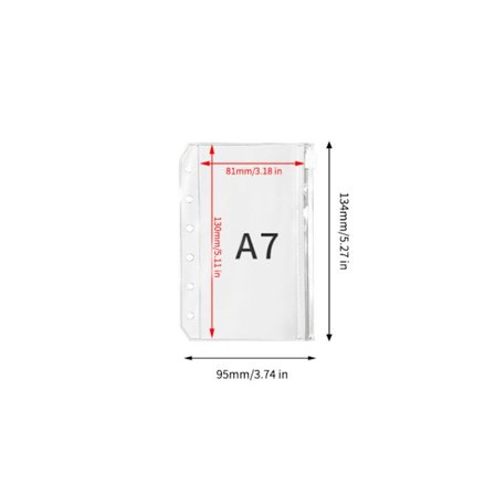 5 ST lösbladsväska Kuvert Ficka A7 A7
