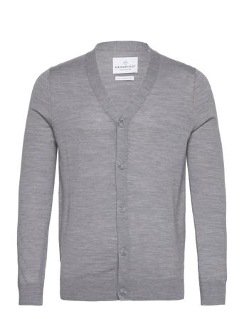 Johannes Merino Cardigan Strikkegenser Cardigan Grå Kronstadt*Betinget Tilbud