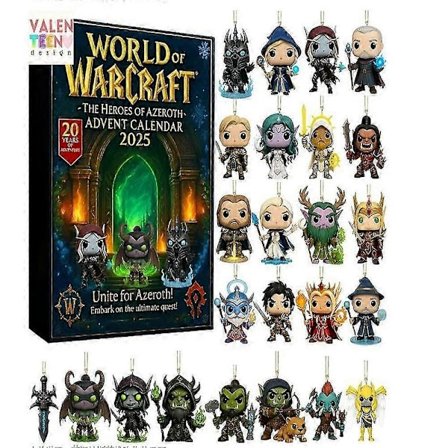 WoW Azeroth Heroes Adventskalender Jul Överraskningslåda med Akryl Ornament