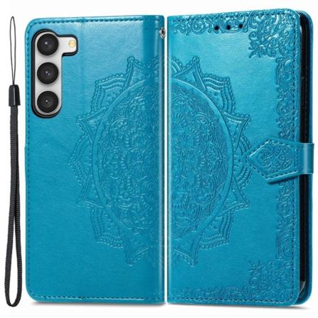 Mandala Samsung Galaxy S23 Plus Flip Fodral - Blå Blå