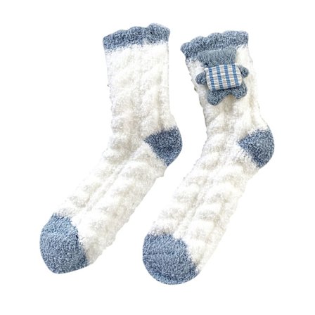 Sokker for kvinner 39-42 løse og komfortable 3D korallfløyel sokker for kvinner om vinteren fortykket hjem varme sokker hjem fortykket sokker tenåring