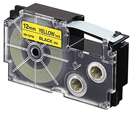 CASIO YW 12 mm black on yellow