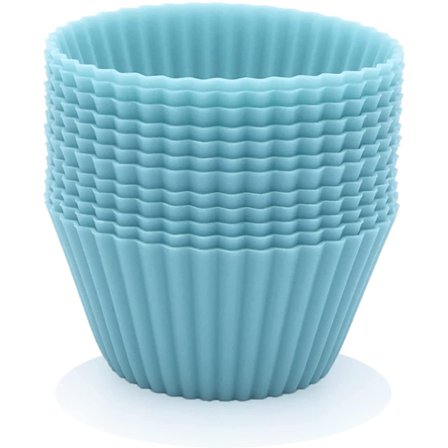 (Sininen) 12 Muffinikuppia, Uudelleenkäytettävä, Ensiluokkainen Silikoni, Ekologiset,