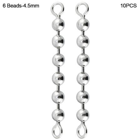 10 st Fishing Snap Connector Fishing Rolling Swivel 6