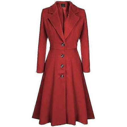 Mote England Stil Vindjakke Dame Høst Vinter Elegant Trenchcoats Lang Slank Ull Yttertøy Casual Kjolejakke