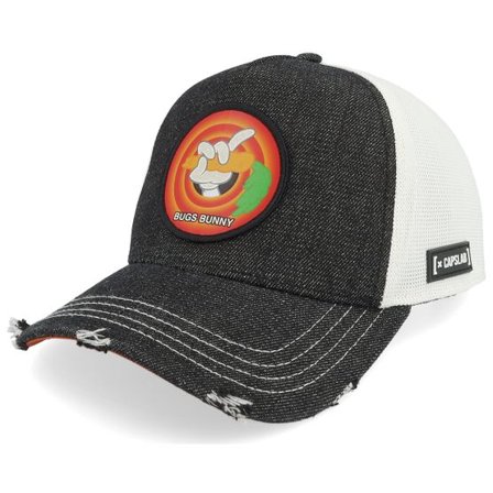 Capslab - Svart trucker Keps - Looney Tunes Bugs Bunny Grey/Black A-Frame Trucker @ Hatstore