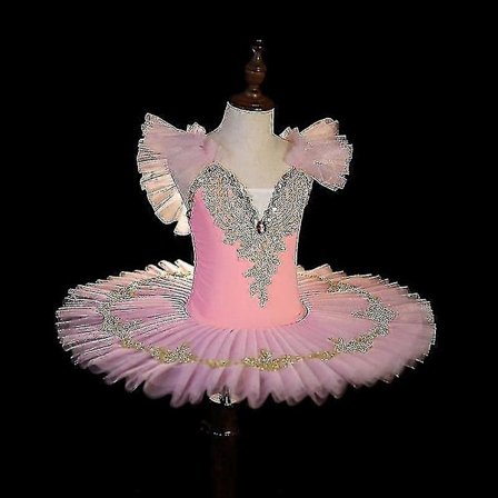 Vaaleanpunainen Rosa Blå Vit Baletti Tutu Mekko Balettipuku Lapsille Joutsenlampi Puku Paksu Tutu Tytöt Tanssi Ballerina Mekko pink-FA-