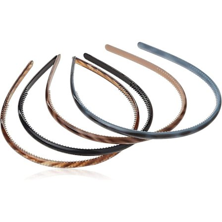 Tynde Plastik Pandebånd, Assorterede Farver, 4-pak