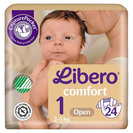 Libero Comfort Ble Str. 1 - 2-5 kg (24 stk), Børn & Forældre, Bleer, Engangsbleer