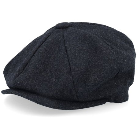 Bearded Man - Grau flatcap Cap - Lumber Sunset Charcoal Wool Baker Boy Flat Cap @ Hatstore