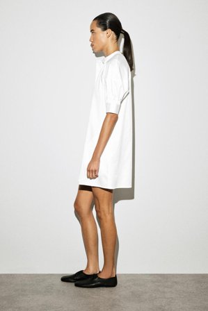 COS Women's Chemisier Con Maniche A Sbuffo in Bianco