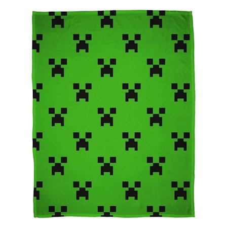 Minecraft Fleece Creeper Filt 150cm x 100cm Grön/Svart