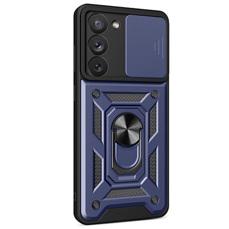 Hybrid Armor Camshield Armor Deksel til Samsung Galaxy A35 med kameraskjold - blå