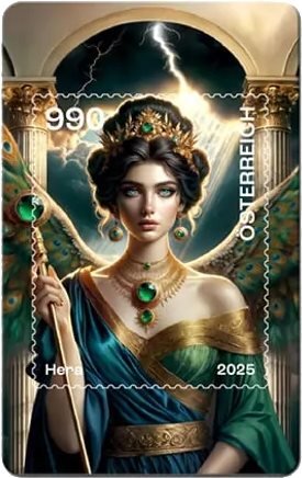 Østrig - Helte fra mytologien: Hera - Kryptofrimærke