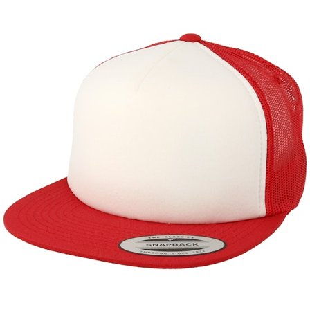 Yupoong - Červená trucker Kšiltovka - Foam Red/White/Red Trucker @ Hatstore
