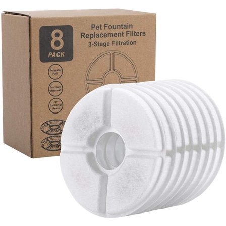 Katt Vannfontene Filter, 8PCS Vannfontene Filter, Katt Vann