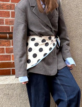 Becksöndergaard Maxi Polka Triangle Sia Scarf - Black - ONE SIZE