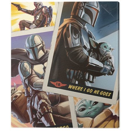 Star Wars: The Mandalorian Cards Canvas Print 40cm x 50cm Multi