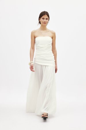 Claire Rose x NA-KD Robe bandeau longue - Robe bustier - Crème - EU 42