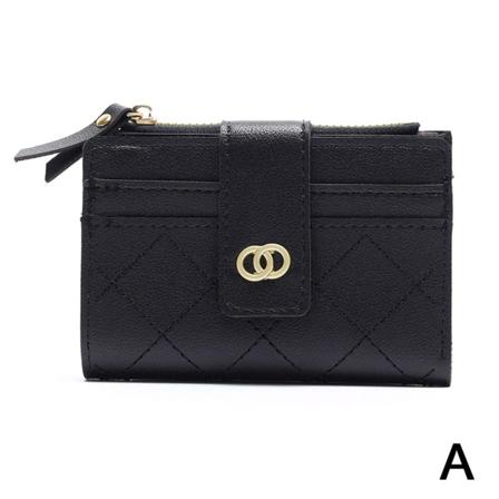 Liten läderplånbok ny stil lätt lyx dam handväska M Black One size