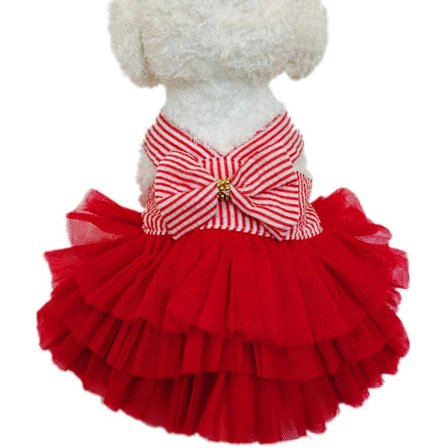 Söt Valp Hund Prinsessa Klänning Rosett Spets Balett Kort Kjol Hund Katt Hund Klänning (S Storlek)