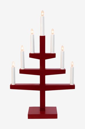Star Trading - Ljusstake Trapp 7 - Röd - Adventsljusstakar - Från Homeroom