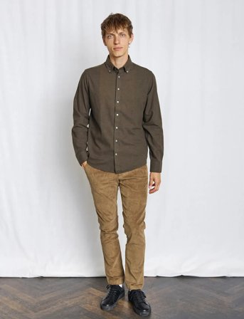 Bruun & Stengade Bs Faruk Casual Modern Fit Shirt - Khaki green - S