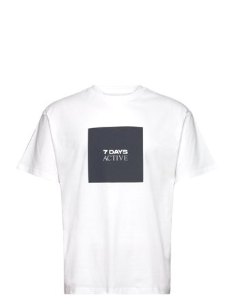 7 DAYS Active Organic Regular Box Logo Tee - White - S