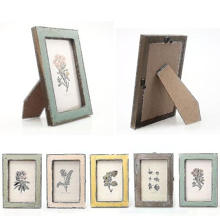 5 Farver Kvalitets Vintage Fotoramme Boligindretning Retro Træ Bryllupspar Anbefaling Billedrammer Gave Ornament
