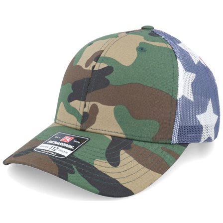 Richardson - Camo trucker Czapka Z Daszkiem - 112pm Green Camo/Stars & Stripes Trucker @ Hatstore