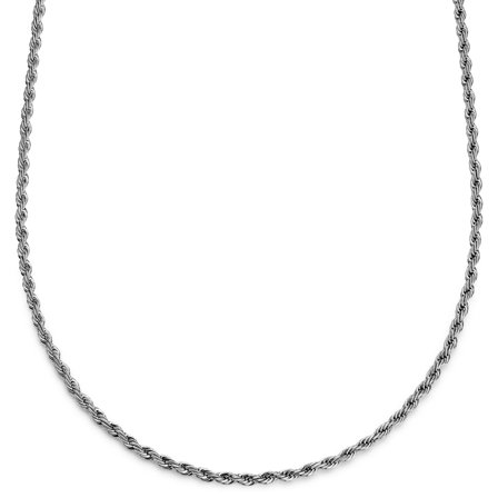 Essentials | 4 mm Silver-Tone Rope Chain Necklace for Men - Chain necklaces