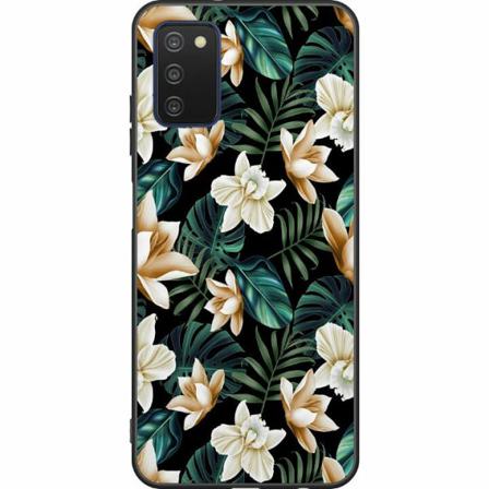 Samsung Galaxy A03s Svart Skal Blommor