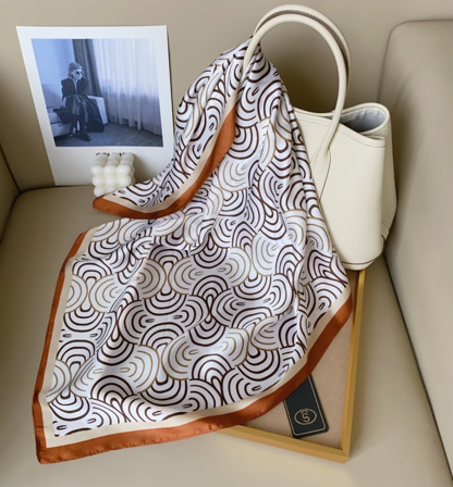 Endless Satengskjerf Bandana Sirkel Kamel