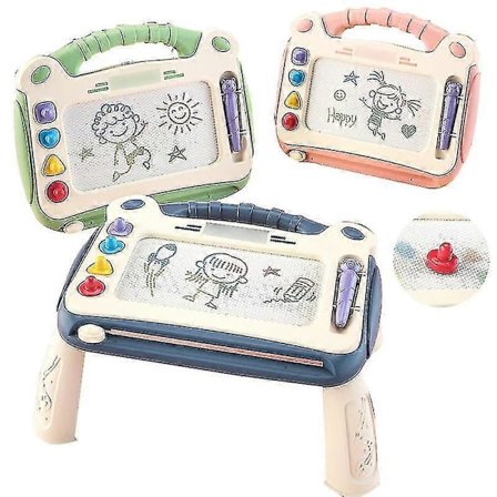 Magnetisk tegnebrett for barn, leker for babyer, leker for gutter, tegneblokk, pedagogisk førskolelæring, bursdagsgave til 2-4 år gamle blå