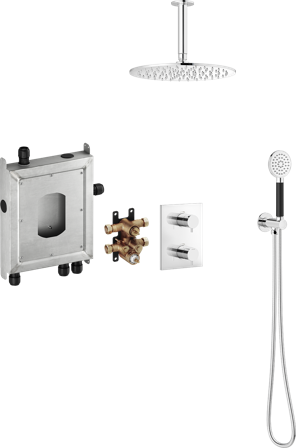 Mora INXX II 275001 Takduschset för inbyggnad, med omkastare Krom, Badrum