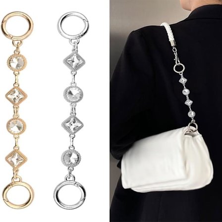 2 stk Gull Sølv Veske Kjede Forlenger Tilbehør for Kvinner Jenter Veske Stropp Forlenger Kjede Dame Veske Stropp Forlenger Veske Kjede 