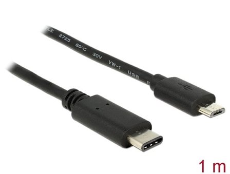 Delock USB-kabel USB Type-C 2.0 hane till USB 2.0 Micro-B hane 1,0 m