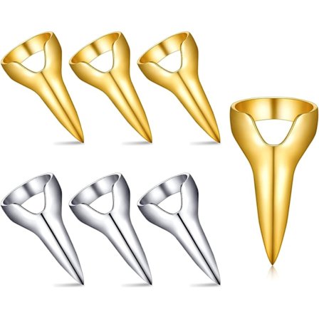 Sæt med 6 hårskille- og udvælgelsesværktøjer Metalhårskilleringe Halloween Cosplay Negle Finger Skille Ringe