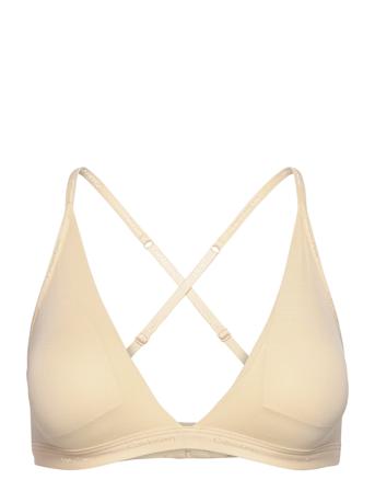 Lght Lined Triangle Lingerie Bras & Tops Soft Bras Triangle Bras Beige Calvin Klein
